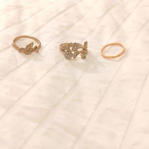 Forever 21 Rings and tiny Hoop earrings